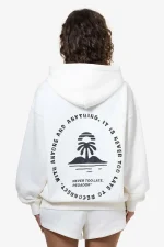 Palmyra Oversized Zip Hoodie Washed Coconut Milk-1