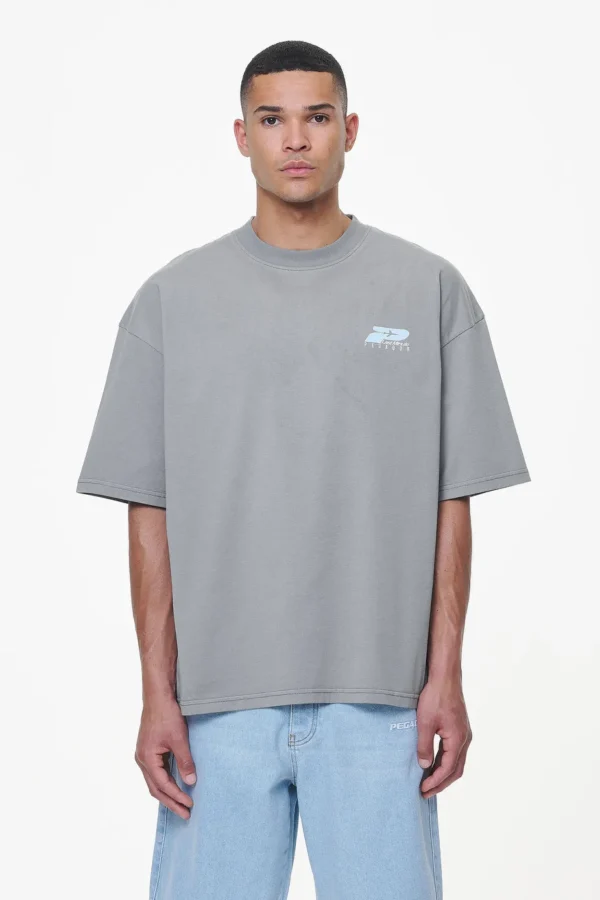 Pearce Boxy Tee Heavy Washed Cool Grey