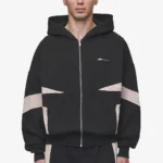 Peador Clinton Oversized Washed Black Sweat Jacket