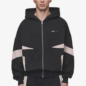 Peador Clinton Oversized Washed Black Sweat Jacket