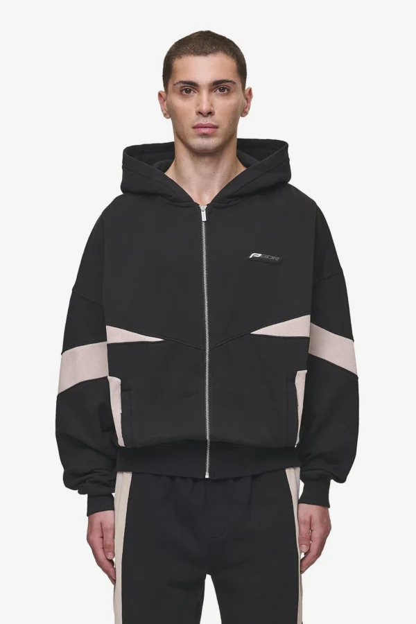 Peador Clinton Oversized Washed Black Sweat Jacket