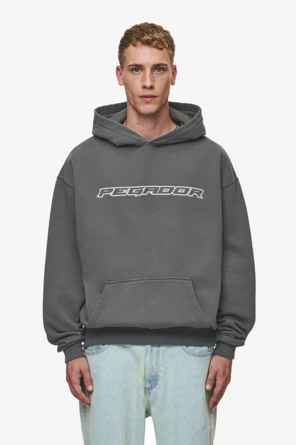 Pegador Alden Oversized Washed Anthracite Hoodie