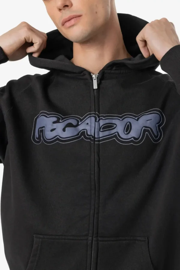 Pegador Anclar Oversized Raglan Washed Black Sweat Jacket