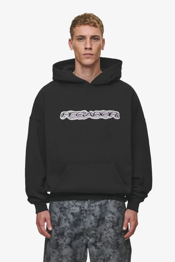 Pegador Baxter Boxy Washed Black Hoodie