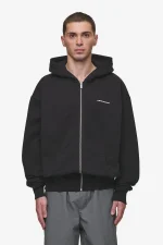 Pegador Charles Oversized Washed Black Sweat Jacket