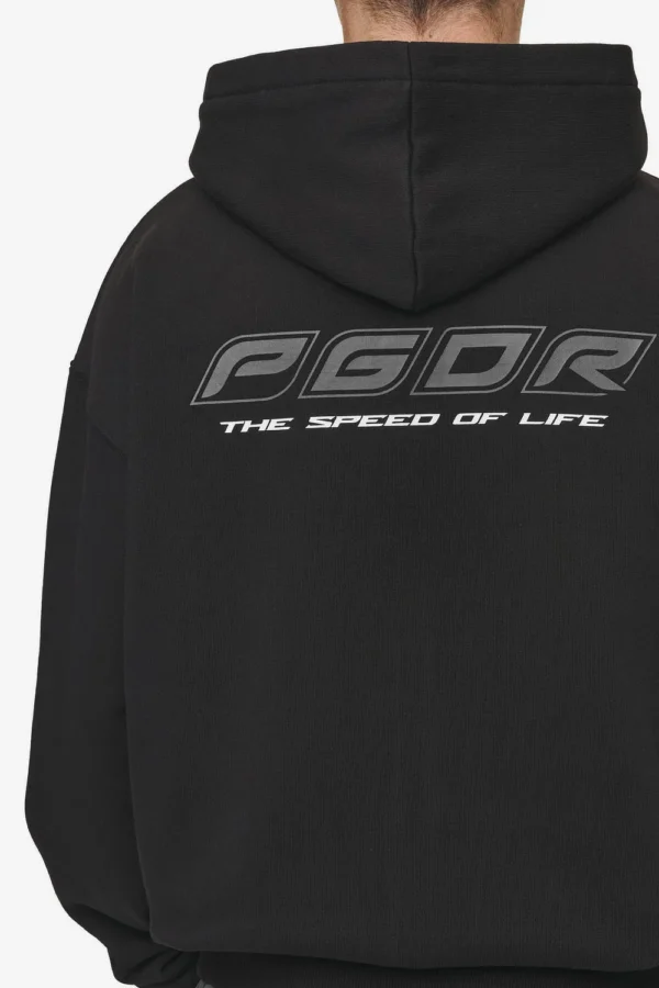 Pegador Charles Oversized Washed Black Sweat Jacket