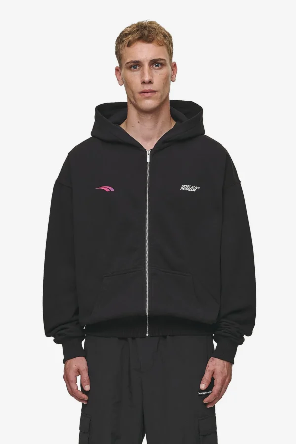 Pegador Clayton Oversized Washed Black Sweat Jacket