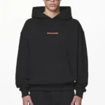 Pegador Colne Logo Oversized Black Signal Red Hoodie