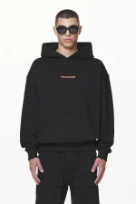 Pegador Colne Logo Oversized Black Signal Red Hoodie