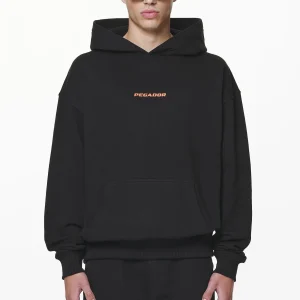 Pegador Colne Logo Oversized Black Signal Red Hoodie