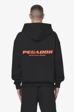 Pegador Colne Logo Oversized Black Signal Red Hoodie