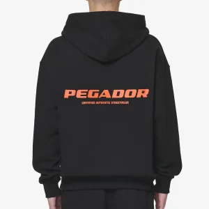 Pegador Colne Logo Oversized Black Signal Red Hoodie