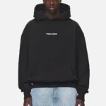 Pegador Colne Logo Oversized Washed Black Hoodie