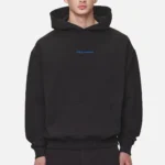 Pegador Colne Logo Oversized Washed Black Retro Blue Hoodie