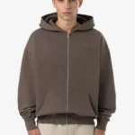 Pegador Colne Logo Oversized Washed Dust Brown Sweat Jacket