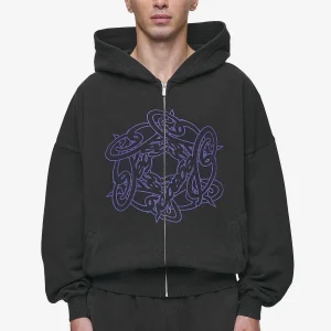 Pegador Dalk Boxy Vintage Black Sweat Jacket