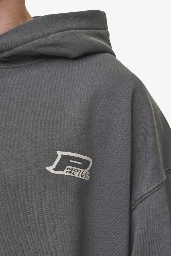 Pegador Fox Oversized Washed Anthracite Hoodie