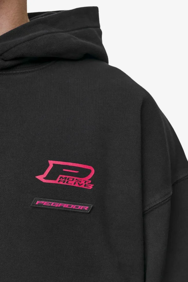 Pegador Hawkins Oversized Vintage Black Hoodie
