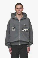 Pegador Hogan Boxy Washed Anthracite Sweat Jacket