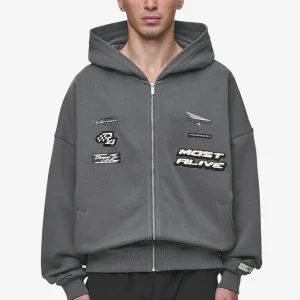 Pegador Hogan Boxy Washed Anthracite Sweat Jacket