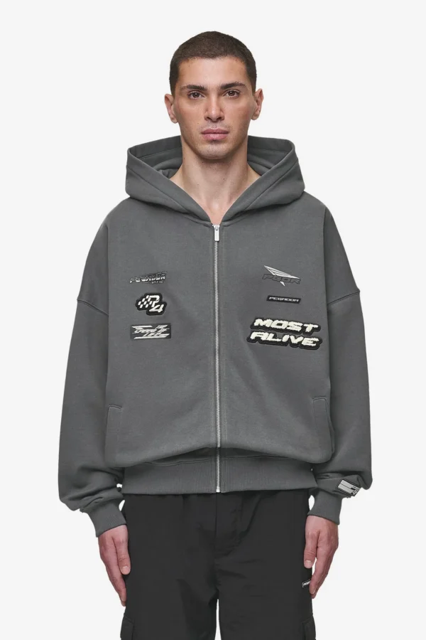 Pegador Hogan Boxy Washed Anthracite Sweat Jacket