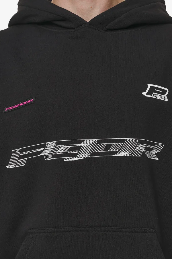 Pegador Iron Boxy Washed Black Hoodie