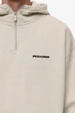 Pegador Logo Oversized Halfzip Washed Light Beige Hoodie