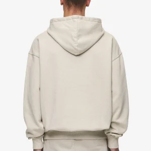 Pegador Logo Oversized Halfzip Washed Light Beige Hoodie