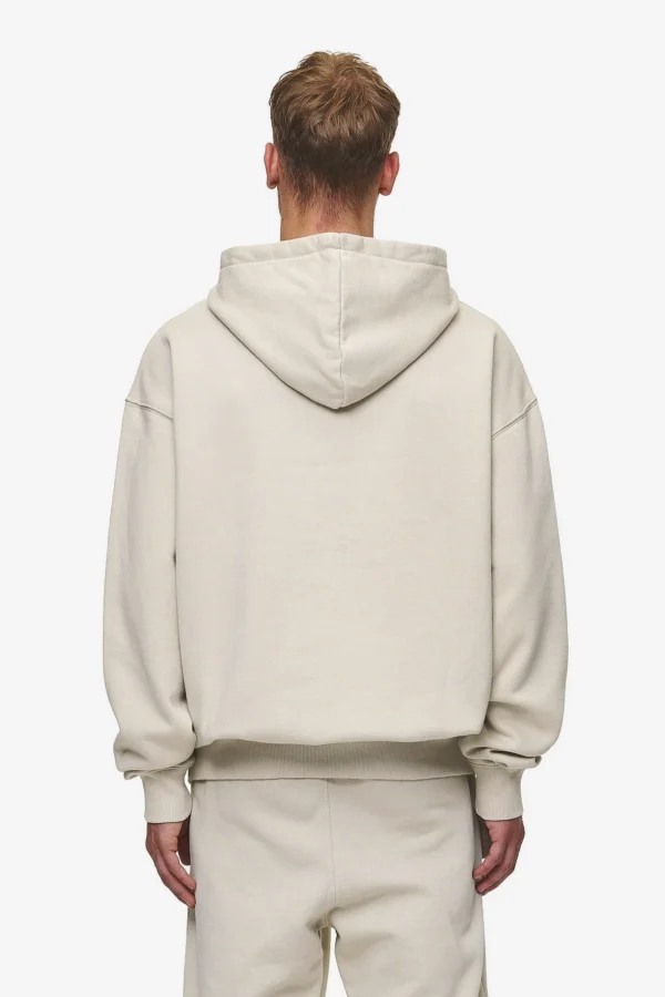 Pegador Logo Oversized Halfzip Washed Light Beige Hoodie