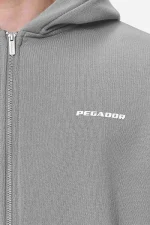 Pegador Logo Oversized Washed Cool Grey White Gum Sweat Jacket