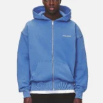 Pegador Logo Oversized Washed Retro Blue White Gum Sweat Jacket