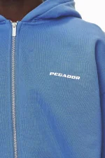 Pegador Logo Oversized Washed Retro Blue White Gum Sweat Jacket