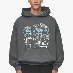 Pegador Macon Boxy Washed Anthracite Hoodie