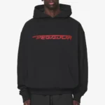 Pegador Manor Oversized Black Signal Red Hoodie