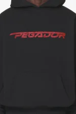 Pegador Manor Oversized Black Signal Red Hoodie