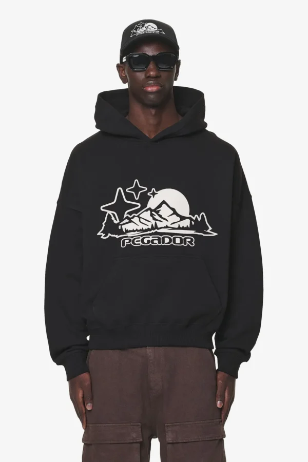 Pegador Pansy Boxy Black Hoodie