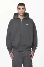 Pegador Sanit Oversized Washed Volcano Grey Sweat Jacket