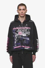 Pegador Saxon Oversized Washed Black Sweat Jacket