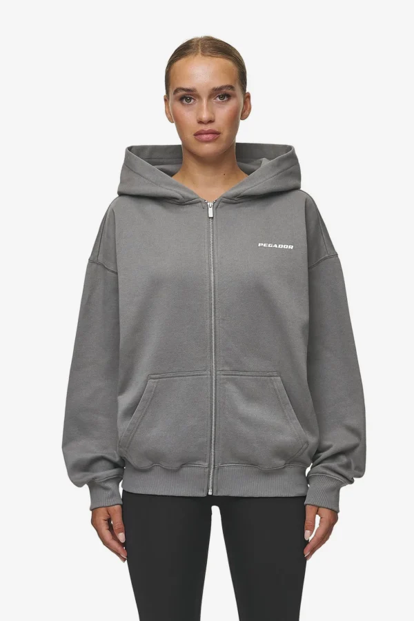 Ramira Oversized Sweat Jacket Washed Deep Grey White-1