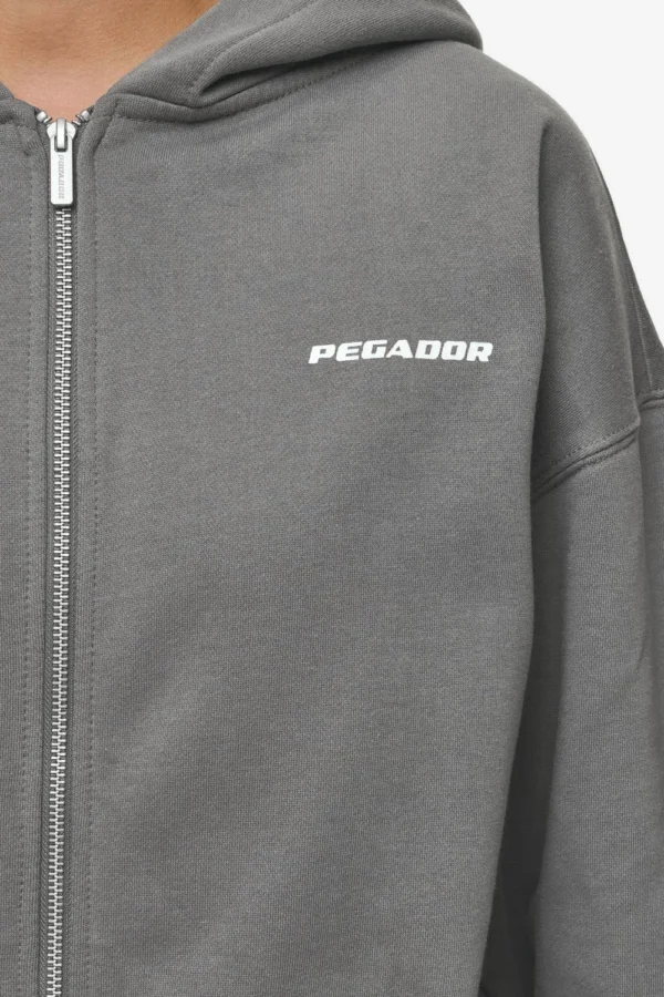 Ramira Oversized Sweat Jacket Washed Deep Grey White-2
