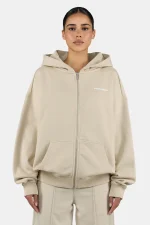 Ramira Oversized Sweat Jacket Washed Light Beige