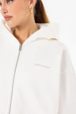 Ramira Oversized Sweat Jacket Washed Warm White-2