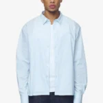 Raton Oversized Longsleeve Shirt Baby Blue White