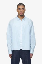 Raton Oversized Longsleeve Shirt Baby Blue White