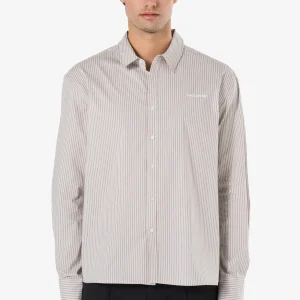 Raton Oversized Longsleeve Shirt Dark Stone Warm White