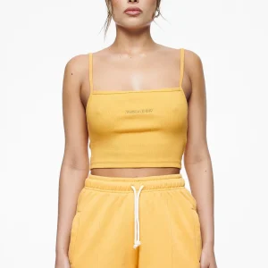 Ruby Rib Crop Top Vintage Washed Golden Sun