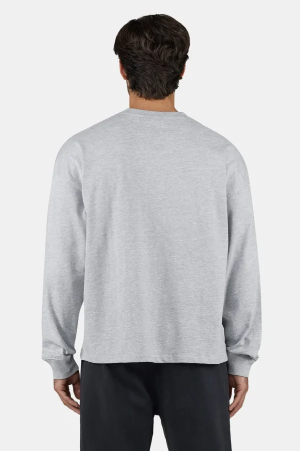 Rusk Logo Oversized Longsleeve Heather Grey Black-1