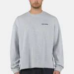 Rusk Logo Oversized Longsleeve Heather Grey Black