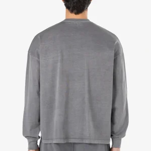 Rusk Logo Oversized Longsleeve Vintage Grey Black-1