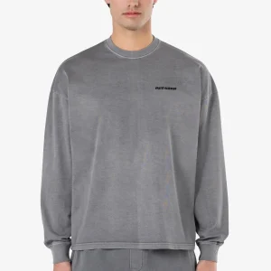 Rusk Logo Oversized Longsleeve Vintage Grey Black